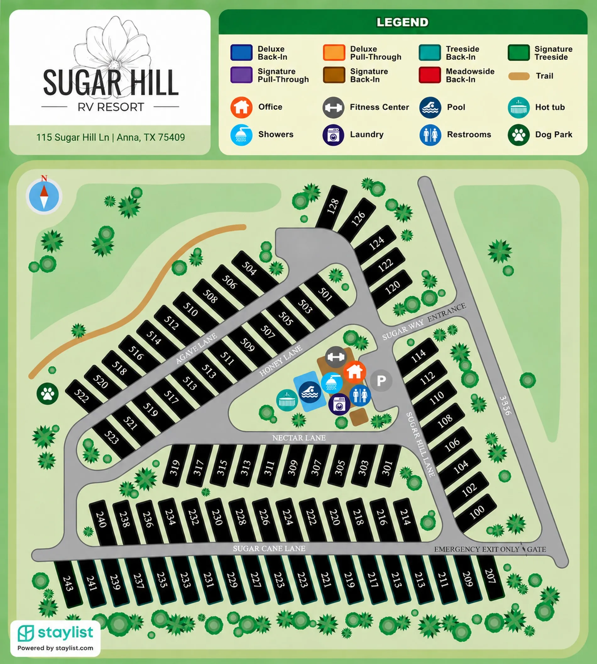 Sugar Hill RV Resort property map
