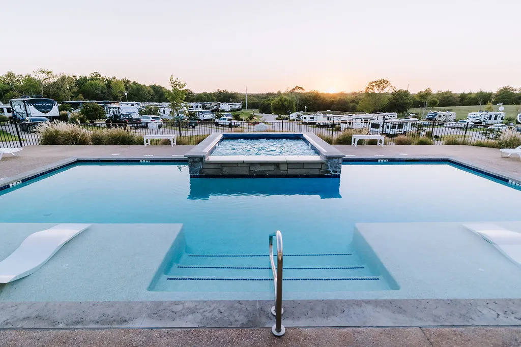 Pool waterline view