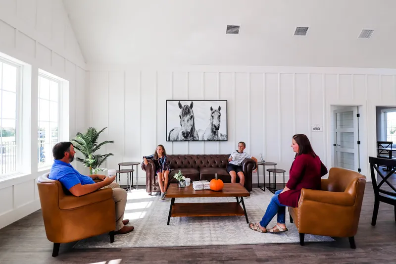 Farmhouse interior and co-working space